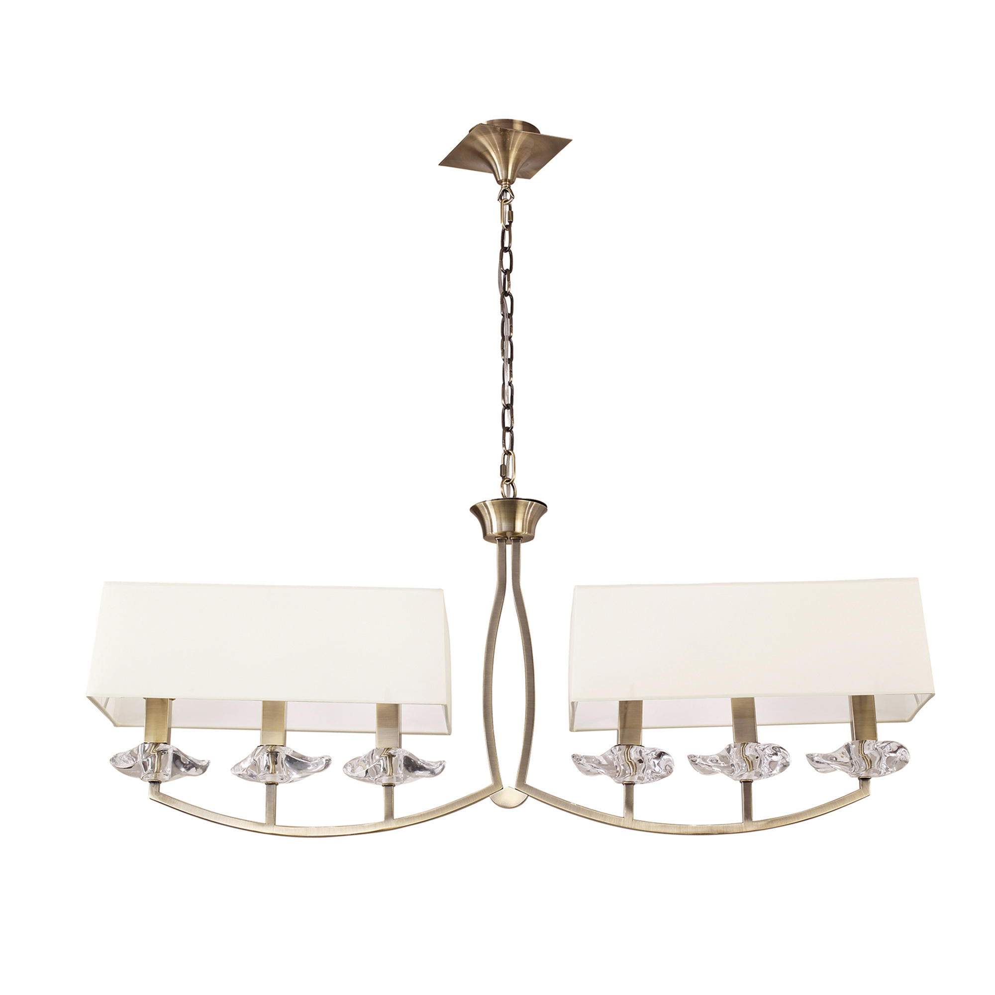Akira Antique Brass-Cream Ceiling Lights Mantra Linear Fittings